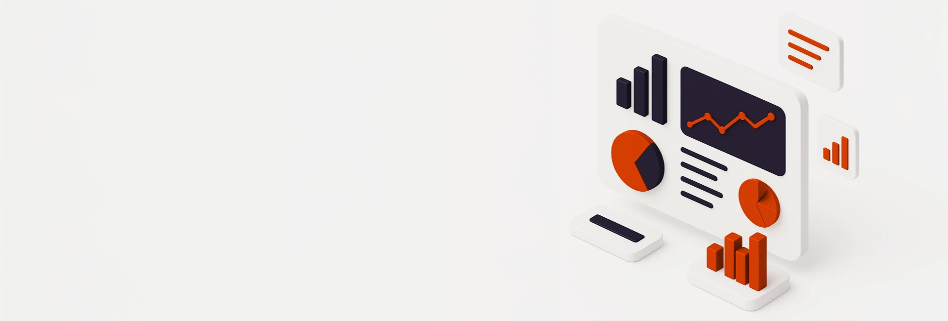 Painel de dashboards e gráficos representando dados empresariais