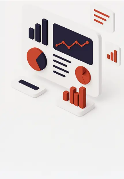 Painel de dashboards e gráficos representando dados empresariais